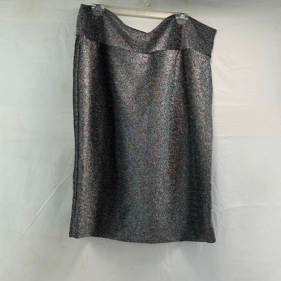 Bisou Bisou 2X women’s silver sparkly pencil skirt - Picture 1 of 6